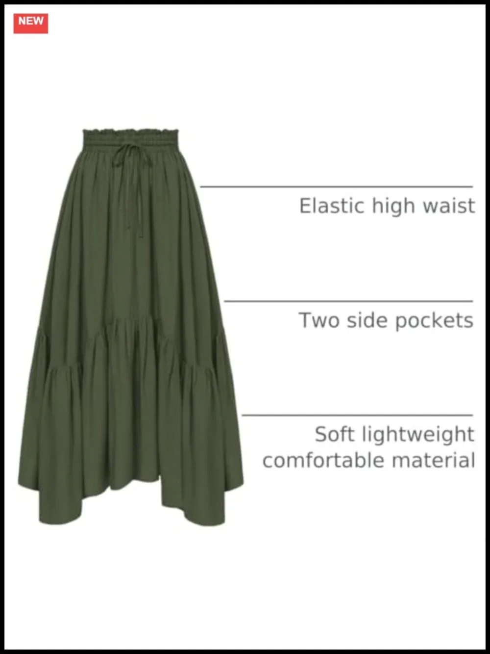 Flowy A-Line Maxi Skirt with Pockets Renaissance Boho